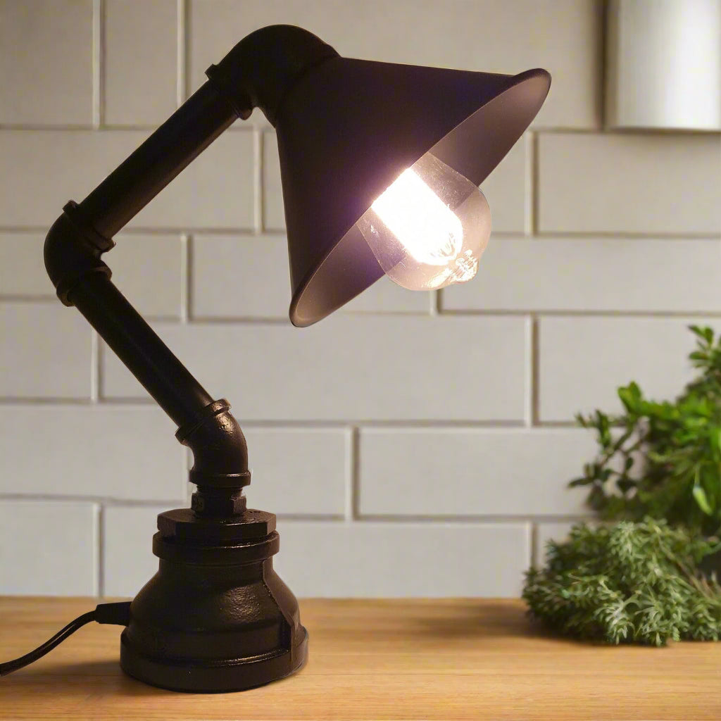 Cone Lampshade Table Lamp Plug in Light