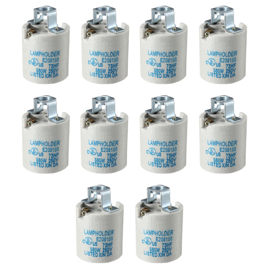 White Ceramic E27 Lamp Holder
