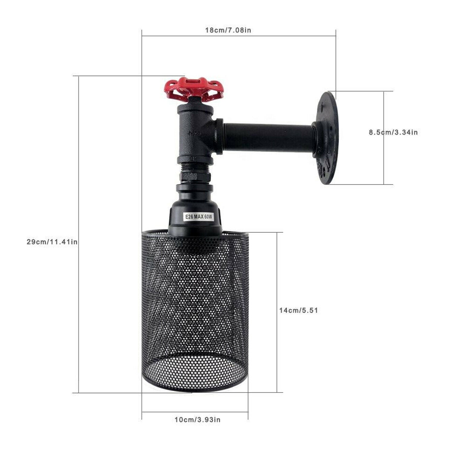 Modern Retro Industrial Rustic Sconce Wall Light Lamp Fitting Fixture~3404 - LEDSone UK Ltd