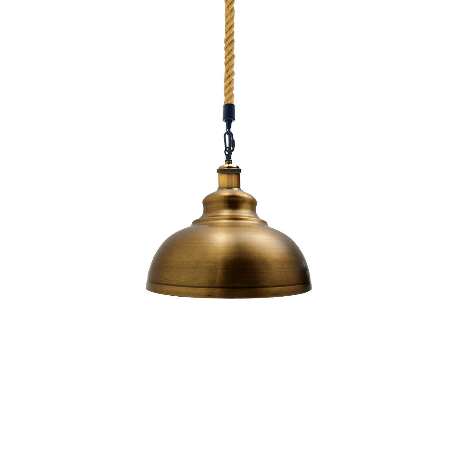 Yellow Brass Metal Ceiling Pendant Shade Modern Hemp Hanging Retro Light