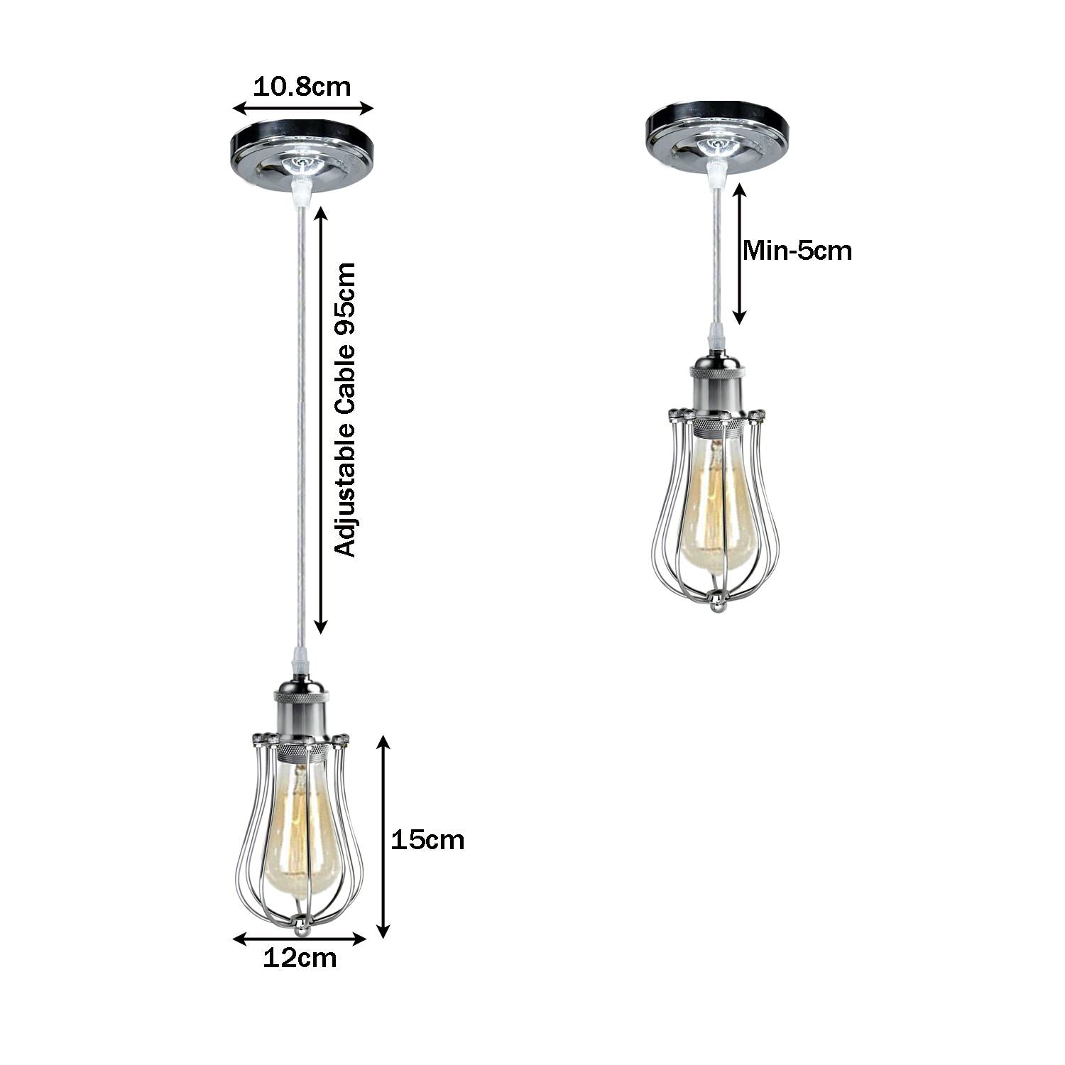 Ceiling Rose Balloon Cage Hanging Pendant Lamp Holder Light Fitting Lighting Kit UK~1193 - LEDSone UK Ltd