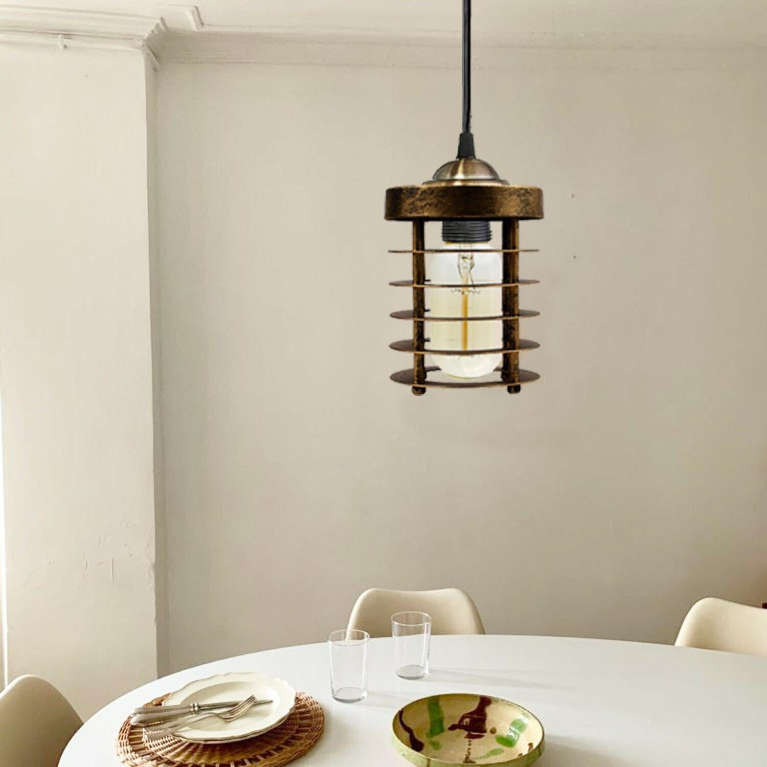 Industrial Vintage Pendant Light Retro Hanging Spiral Cage Mini~1442 - LEDSone UK Ltd