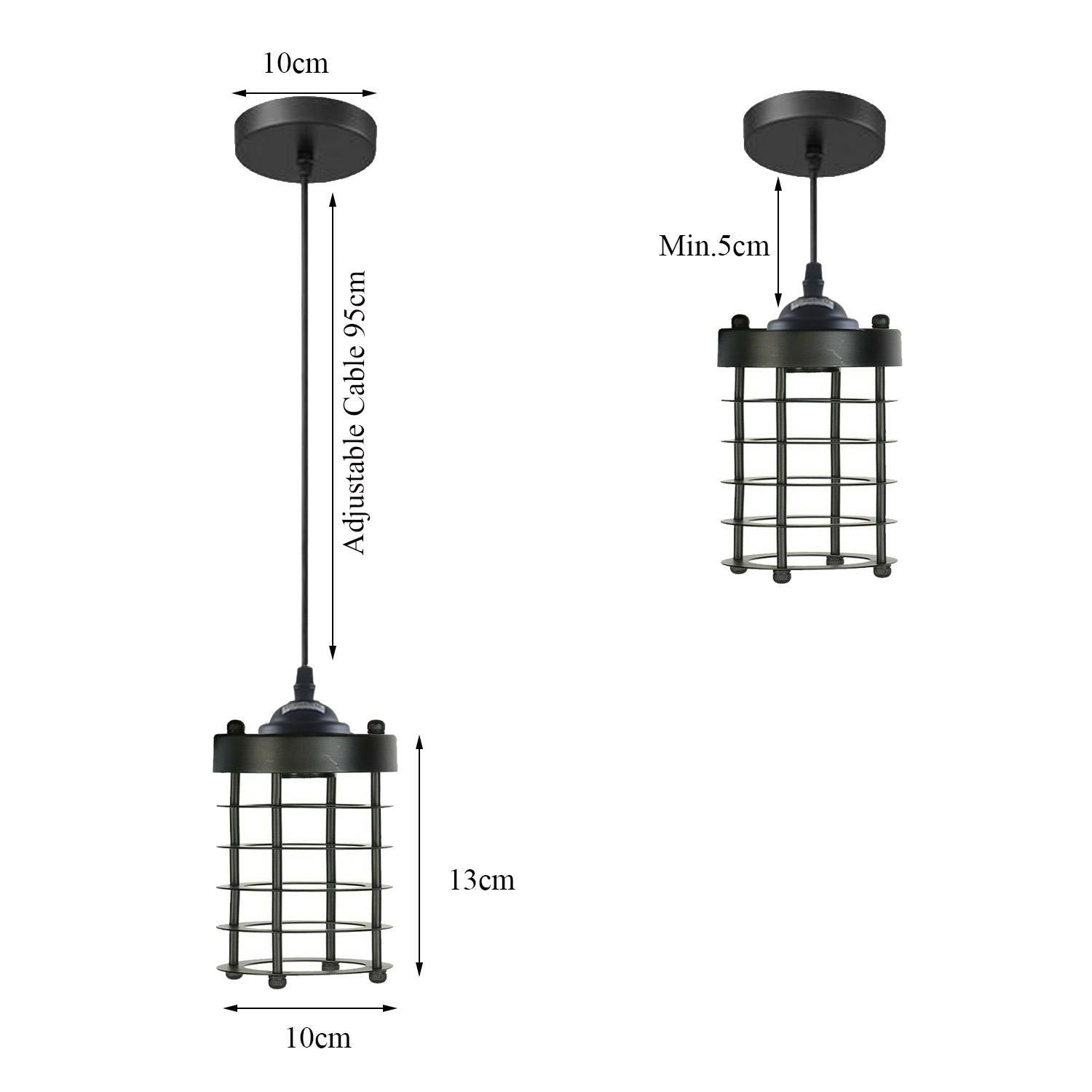 Industrial Vintage Pendant Light Retro Hanging Spiral Cage Mini~1442 - LEDSone UK Ltd