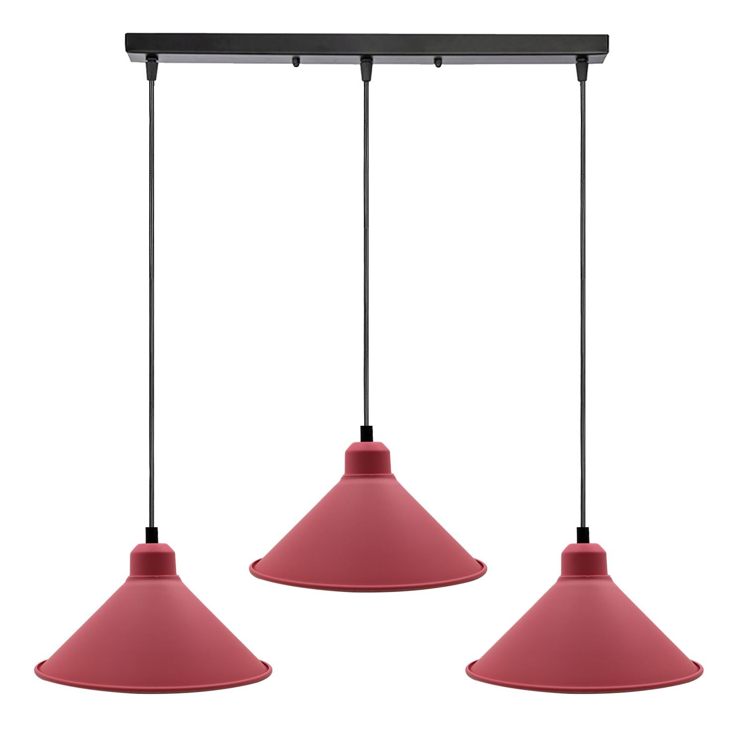 Retro Industrial Hanging Chandelier Ceiling Cone Shade pink colour  Vintage Metal Pendant light~1001 - LEDSone UK Ltd