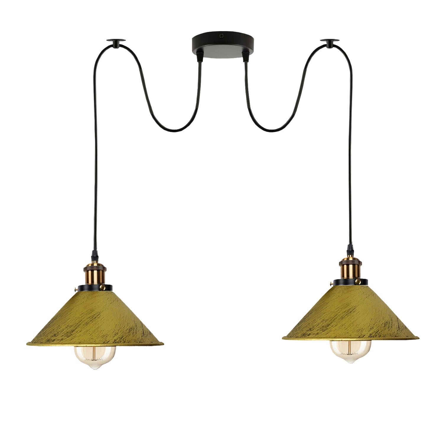 2-way Retro Industrial ceiling cable E27 Hanging lamp pendant light~3403 - LEDSone UK Ltd