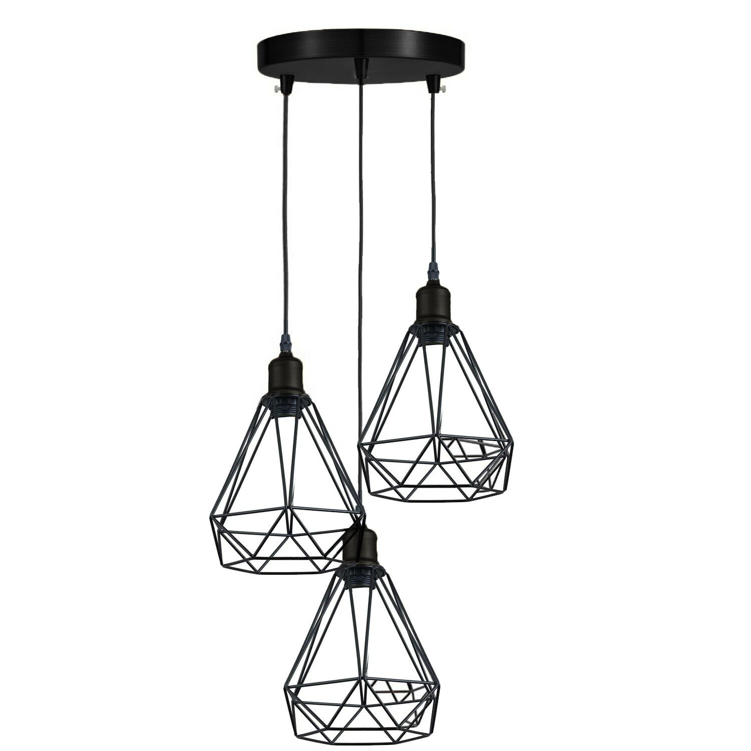 Vintage Industrial Retro Suspended 3 Head Ceiling Pendant Light