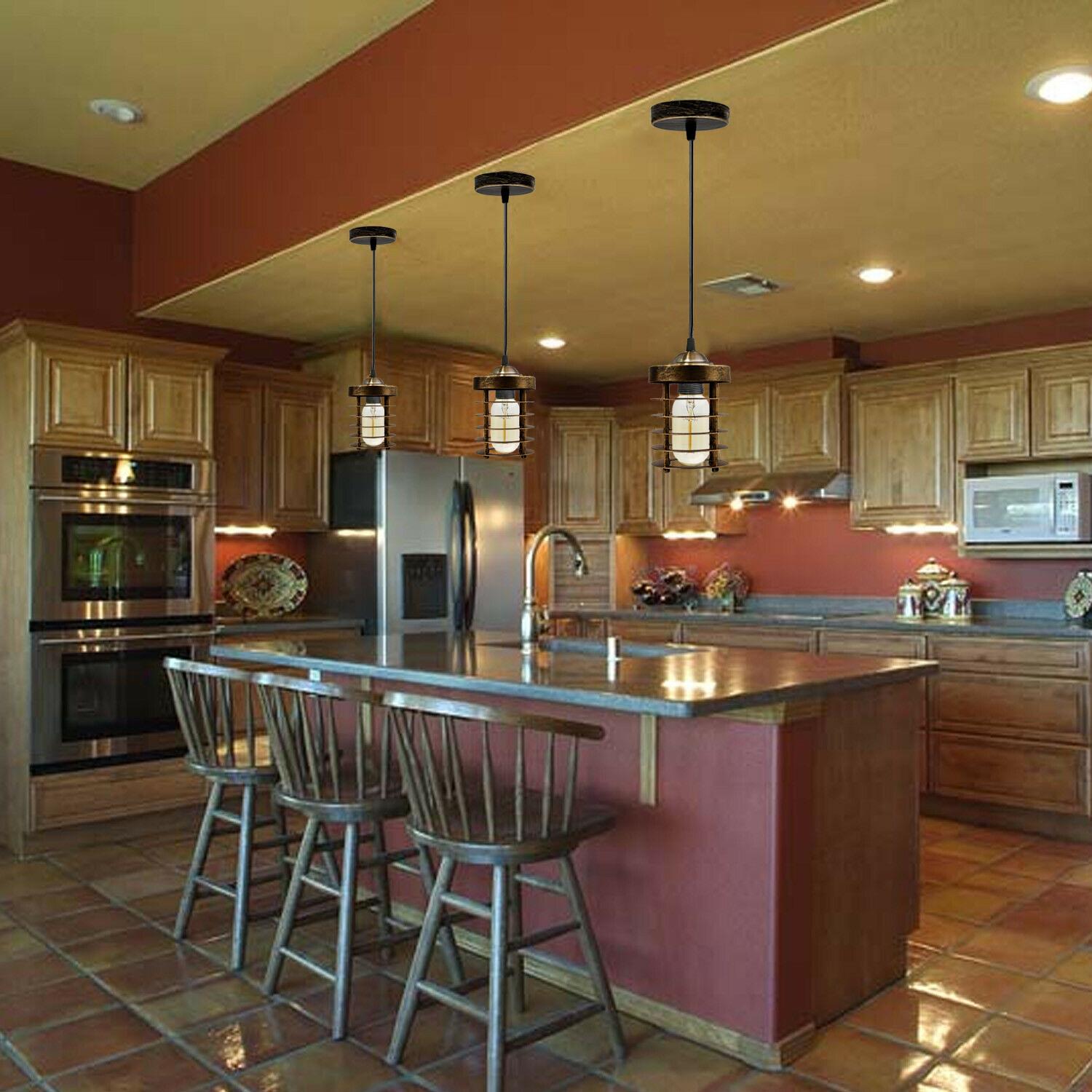 Industrial Vintage Pendant Light Retro Hanging Spiral Cage Mini~1442 - LEDSone UK Ltd