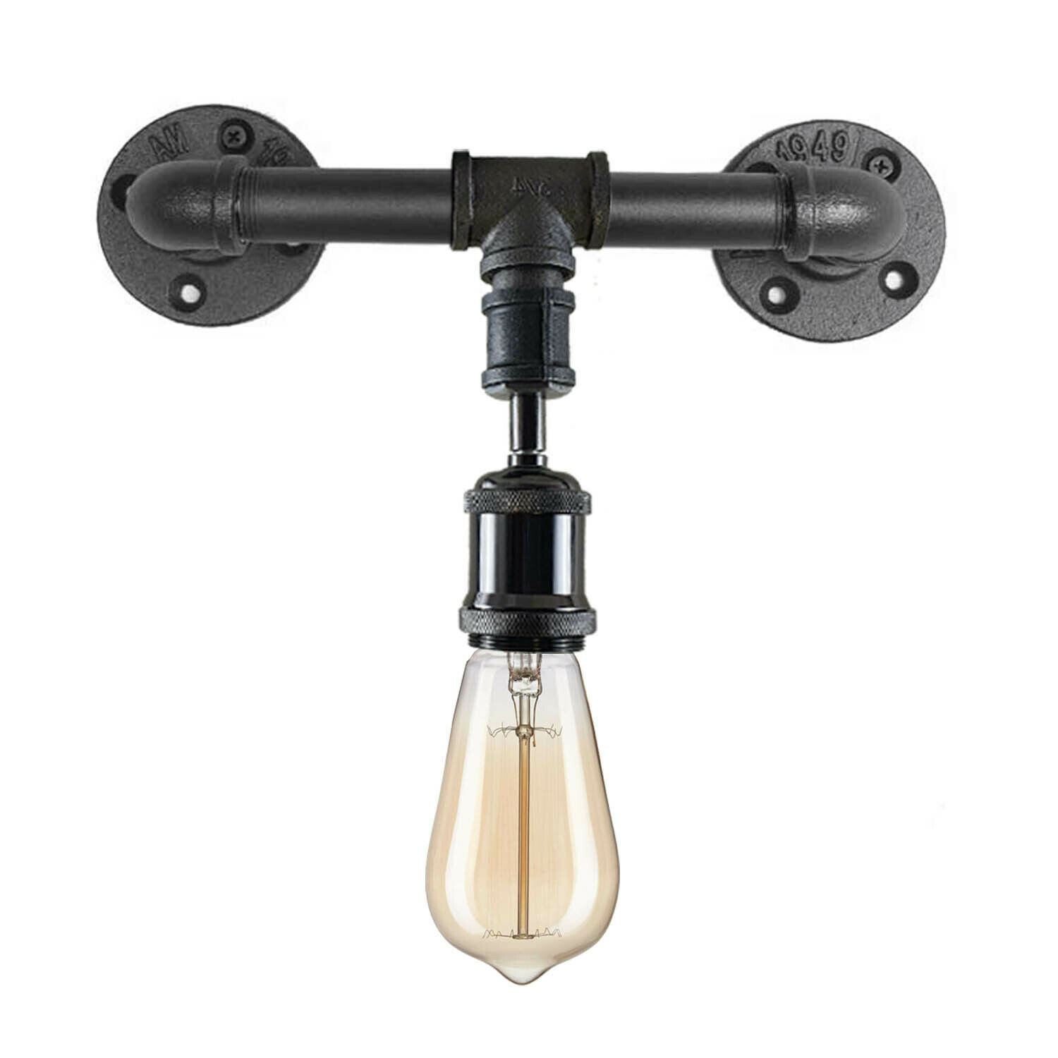 Vintage Industrial Pipe Light Rustic Wall Steampunk Metal Wall Light kits~1243 - LEDSone UK Ltd