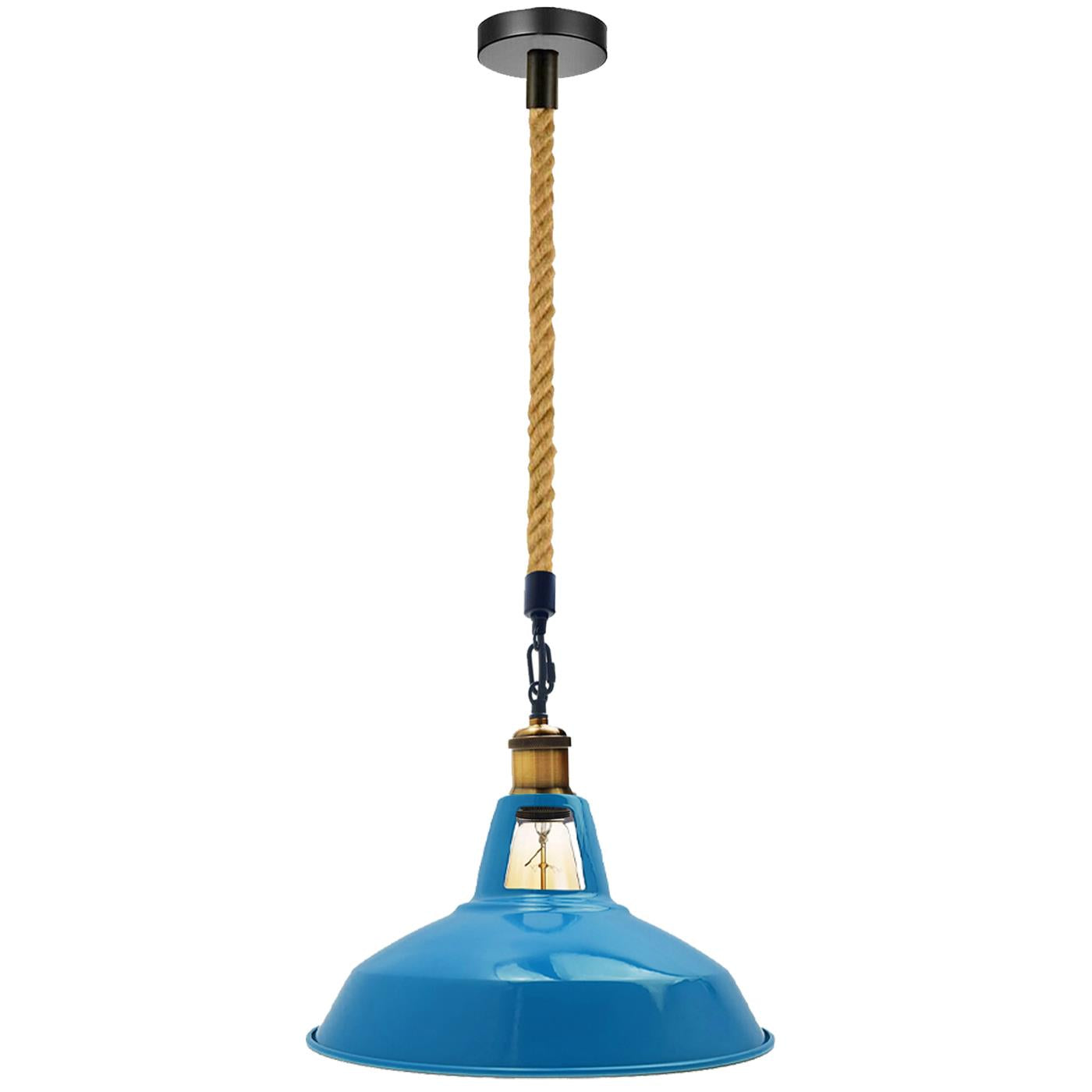 Industrial Modern Retro Lighting Blue Ceiling Pendant Light Chandelier Lampshade