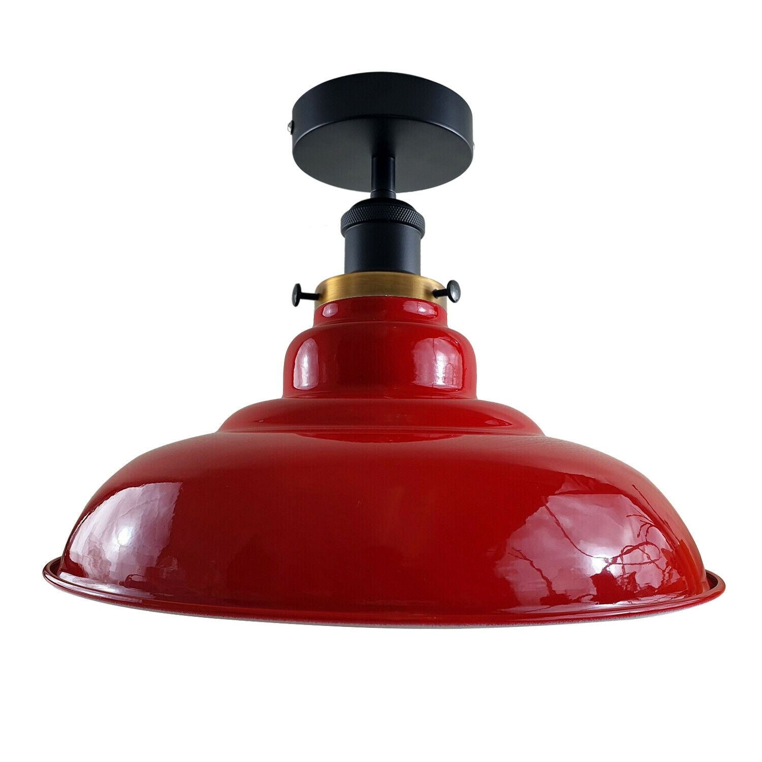 Modern Vintage Industrial Flush Mount Ceiling Light Metal Shape Shade Indoor Light Fitting For Bed room, Kitchen, Living room and Dining room