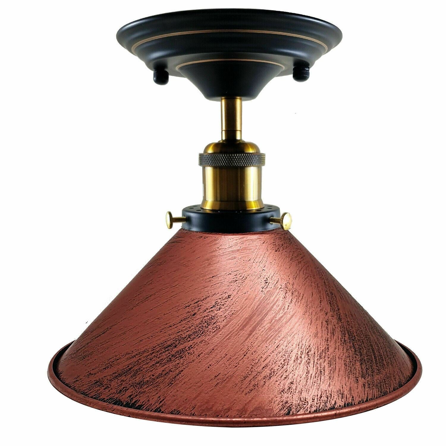 Vintage Industrial Retro Metal Indoor Ceiling Light Flush Mount Retro Cone Shade Lamp UK~1229 - LEDSone UK Ltd
