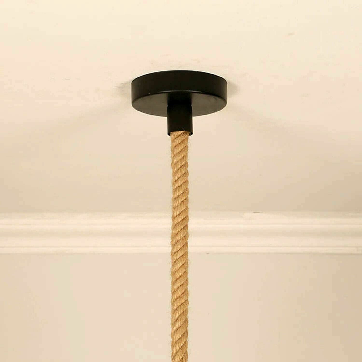 Industrial Hemp Rope Barn Slotted Pendant~3889 - LEDSone UK Ltd