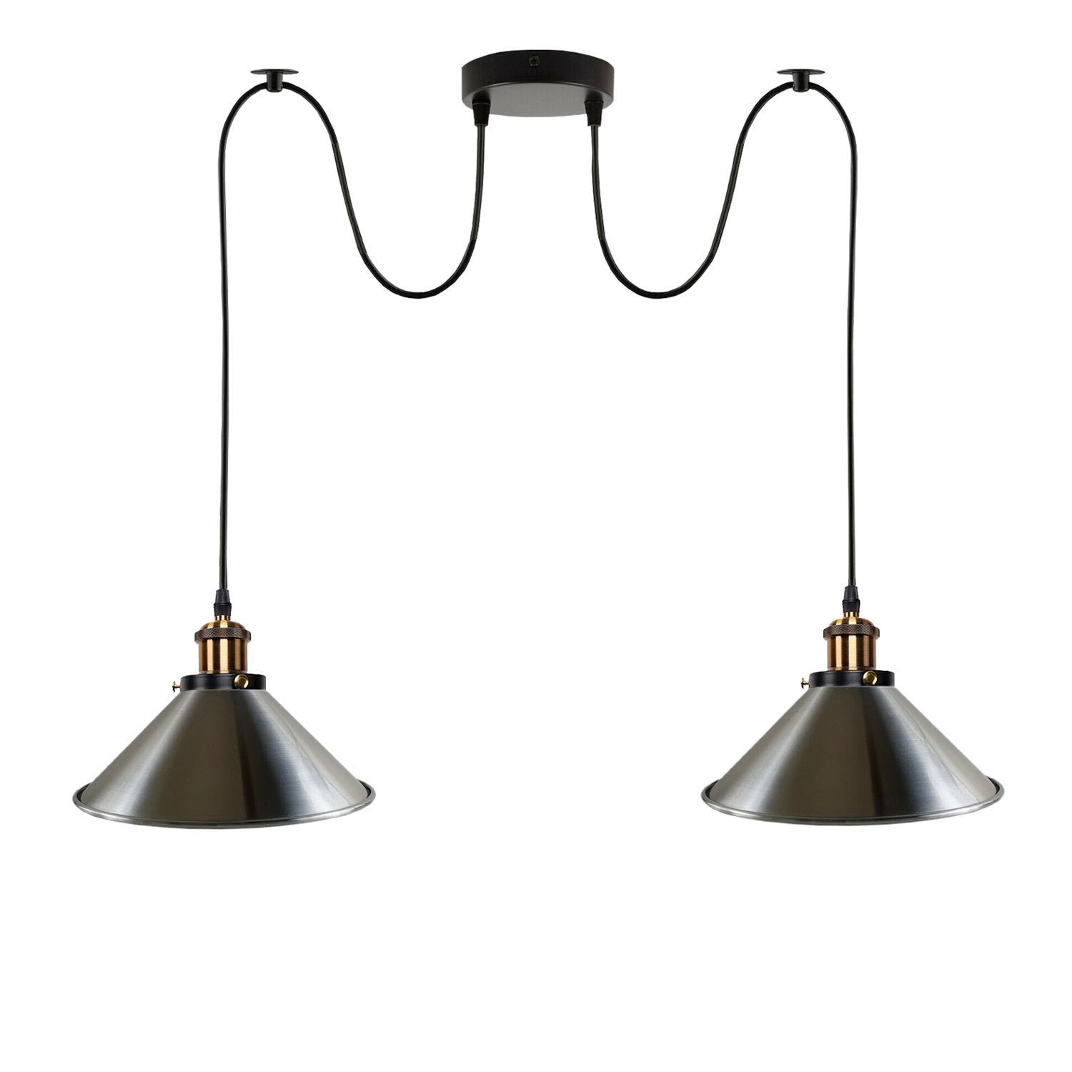 2-way Retro Industrial ceiling cable E27 Hanging lamp pendant light~3403 - LEDSone UK Ltd