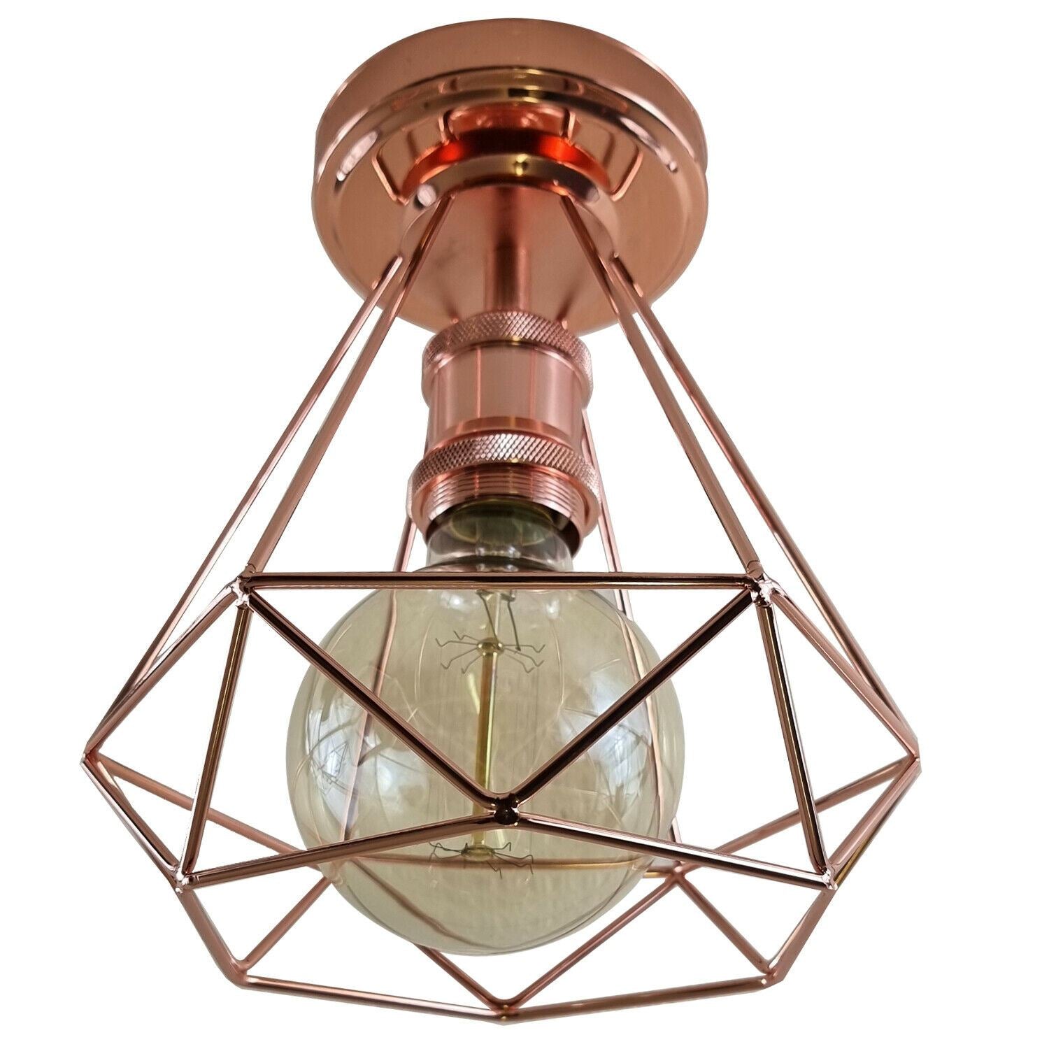 rose gold ceiling light with cage