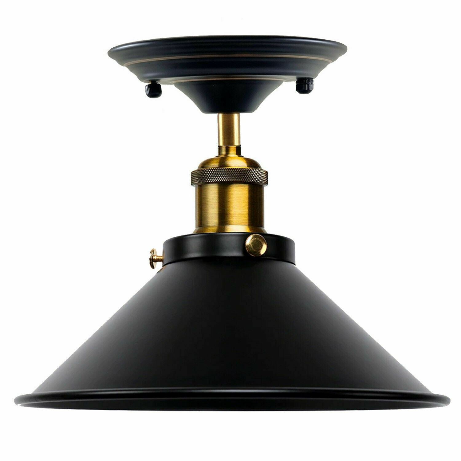Vintage Industrial Retro Metal Indoor Ceiling Light Flush Mount Retro Cone Shade Lamp UK~1229 - LEDSone UK Ltd