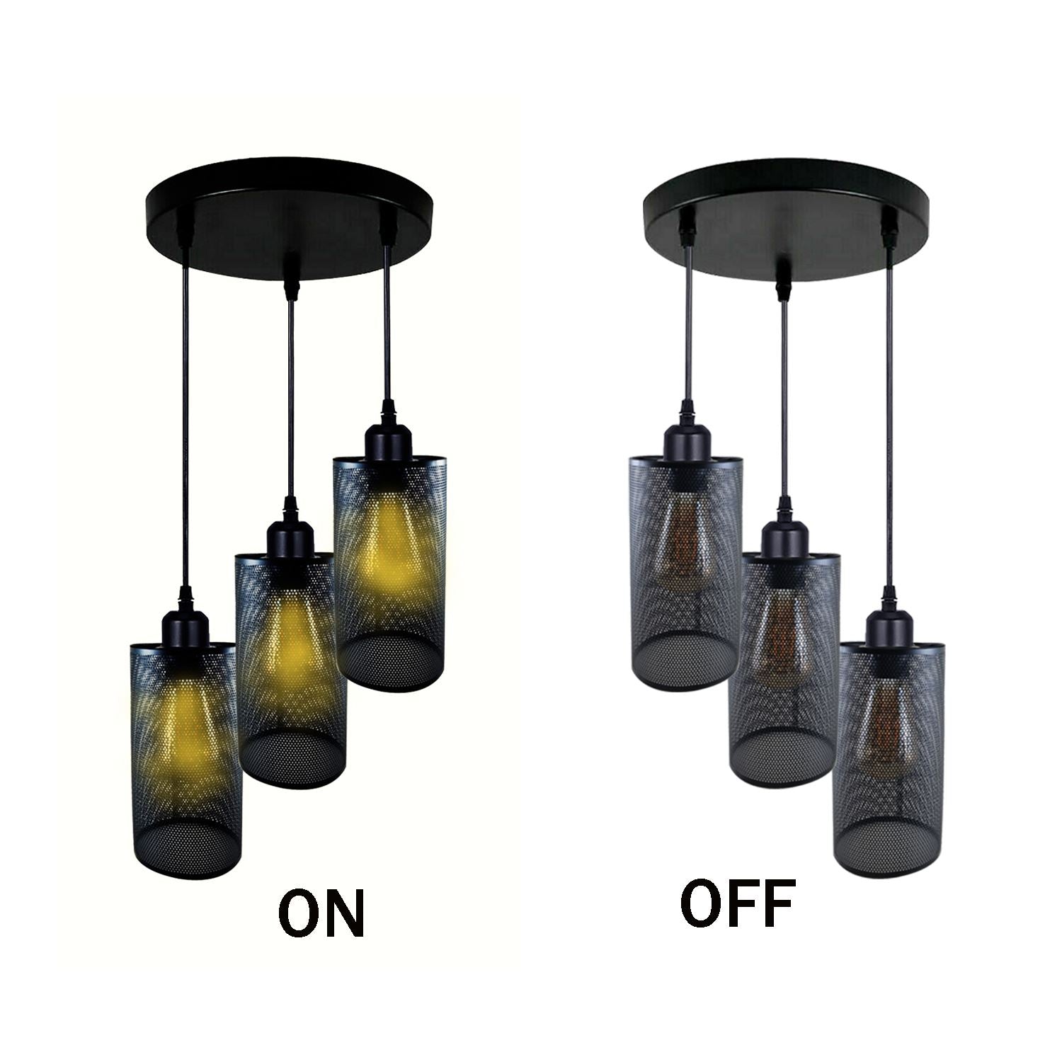 Ceiling Rose 3 Way Hanging Pendant Lamp Shade Light Fitting Lighting Kit UK~1188 - LEDSone UK Ltd