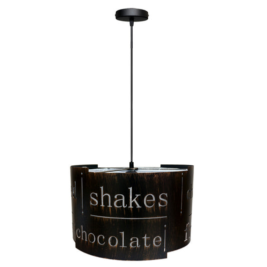 Modern Retro Choclate Drum Loft Pendant Lampshade1