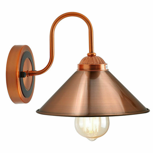 Modern Copper Metal Wall Light Lamp Sconce Fixture Bedroom Hallway with E27 Base~1287 - LEDSone UK Ltd