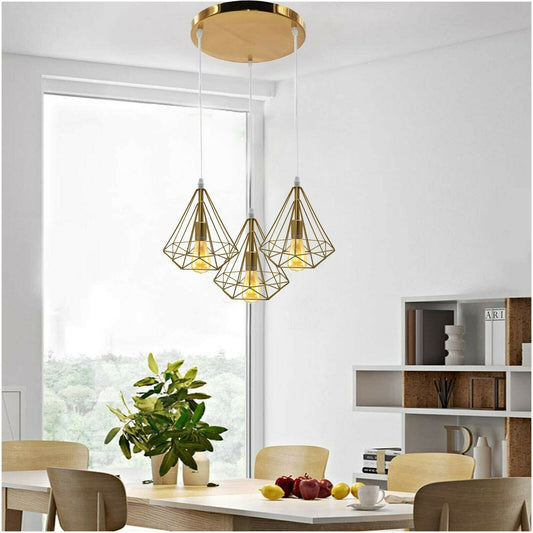 Modern Vintage Industrial Retro Loft 3 Head Ceiling Pendant Lamp Shade~2342 - LEDSone UK Ltd