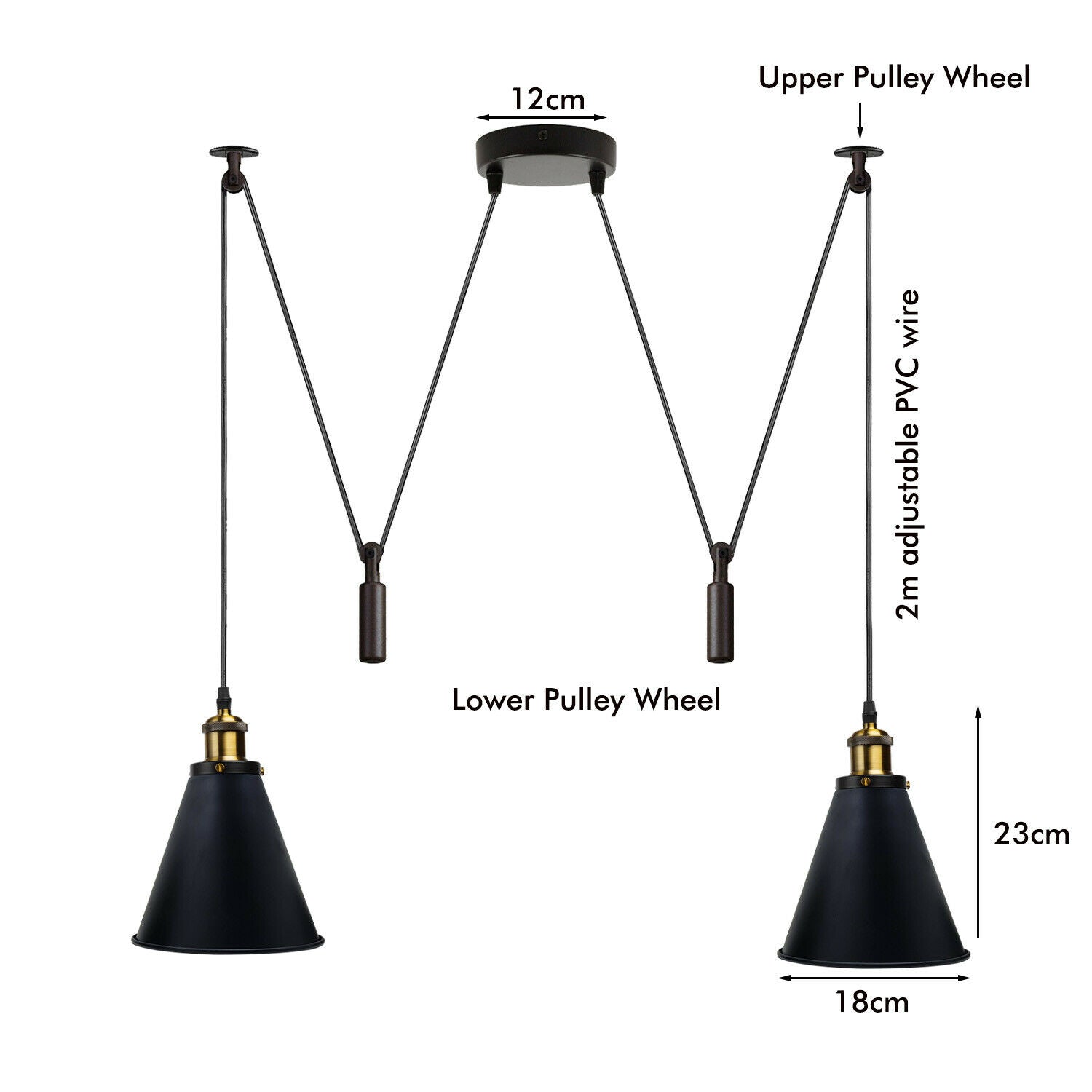 Industrial Metal Cone Shape Pendant Light