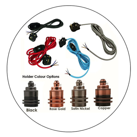 Plug-In Pendant Lamp Holder with Dimmer (E27)