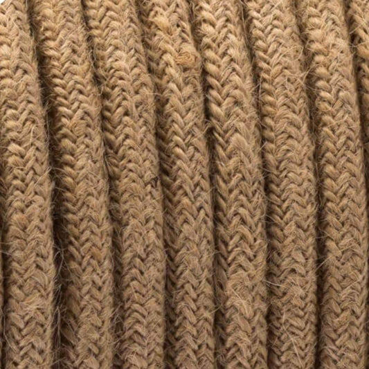 3 core Round Vintage Braided Fabric Black-White Cable Flex 0.75mm