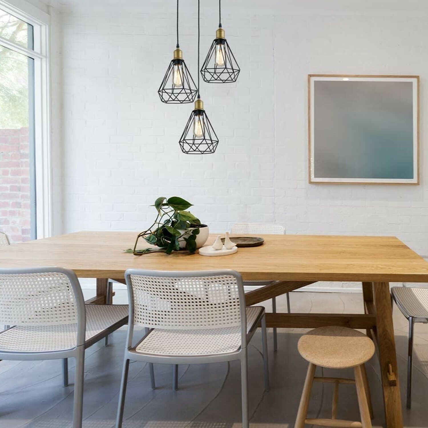 Vintage Industrial Retro Suspended 3 Head Ceiling Pendant Light