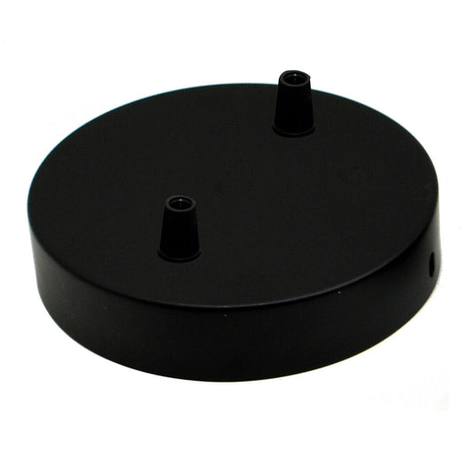 2 Outlet Black Metal Ceiling Rose 120x25mm - Shop for LED lights - Transformers - Lampshades - Holders | LEDSone UK