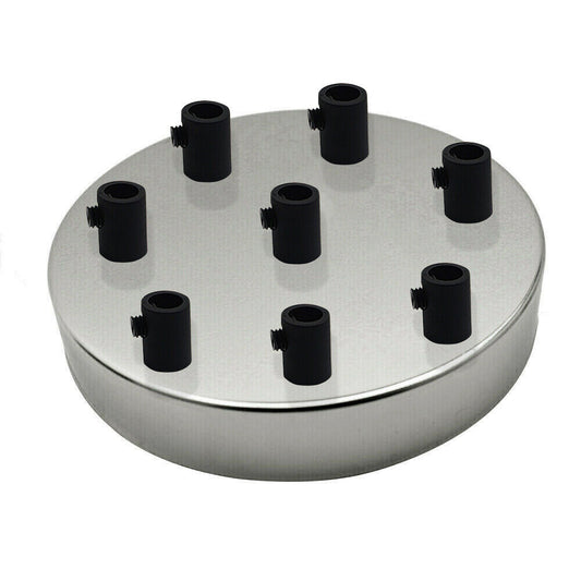 8 Outlet Chrome Metal Ceiling Rose 120x25mm - Shop for LED lights - Transformers - Lampshades - Holders | LEDSone UK