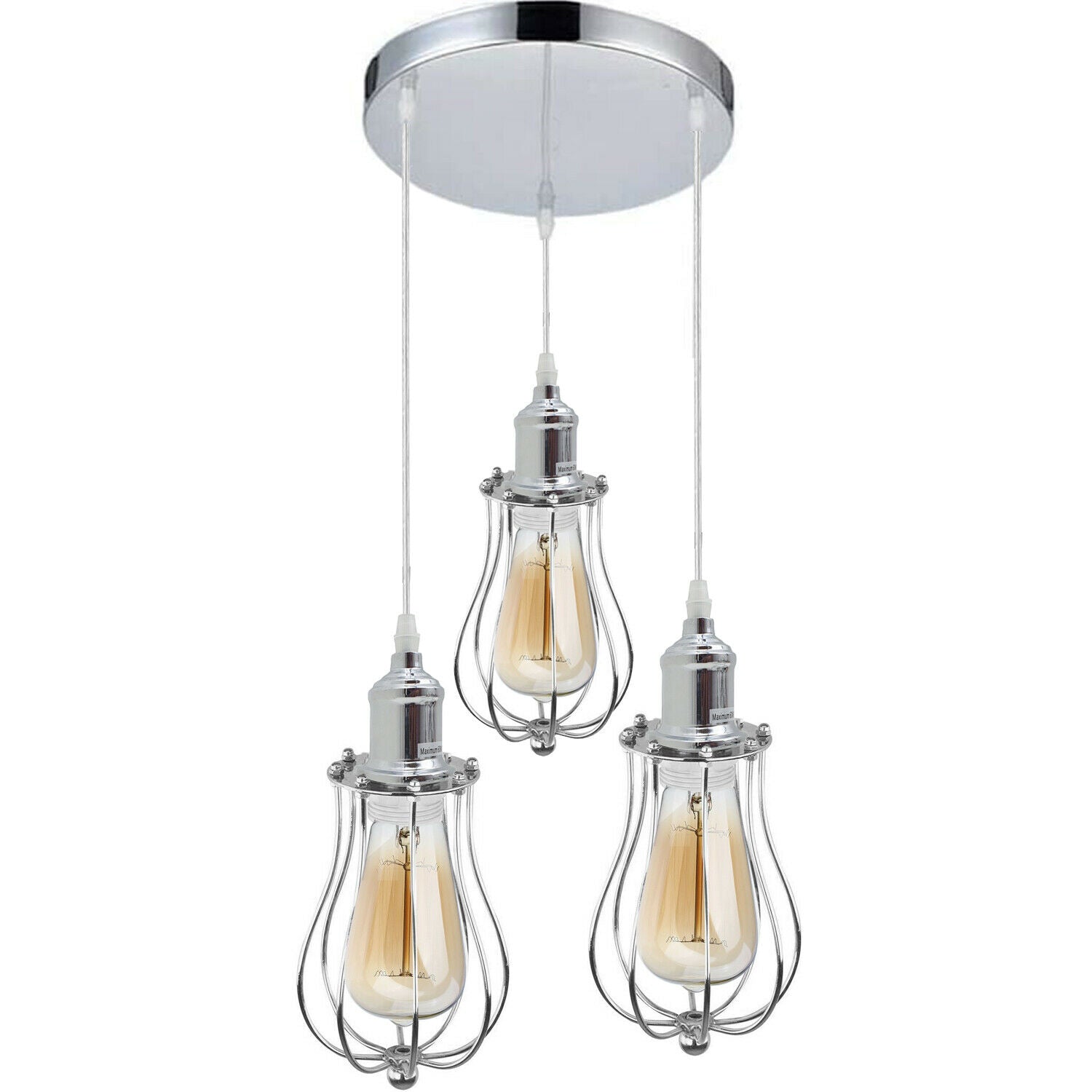 3 Head Modern Chrome Ceiling Pendant Light Fitting Pendant Hanging Chandelier~2073 - LEDSone UK Ltd