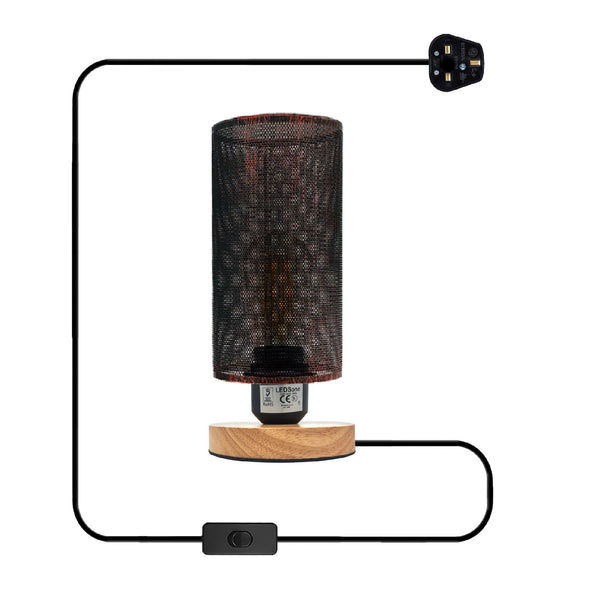 Kleine tafellampen | Nachtkastje lamp~5361 – Rustiek Rood / Ja