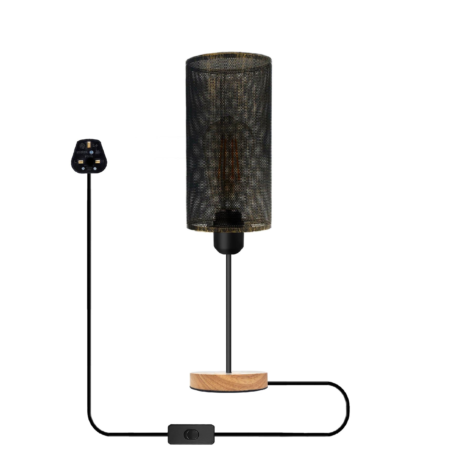 Black metal wire cage table lamp lighting 