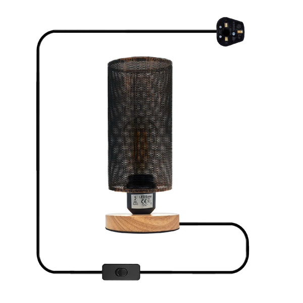 Kleine tafellampen | Nachtkastje lamp~5361 – Geborsteld koper / Ja
