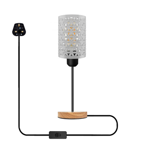 Bedlamp Plug in Zwarte Kooi Tafellamp ~5349