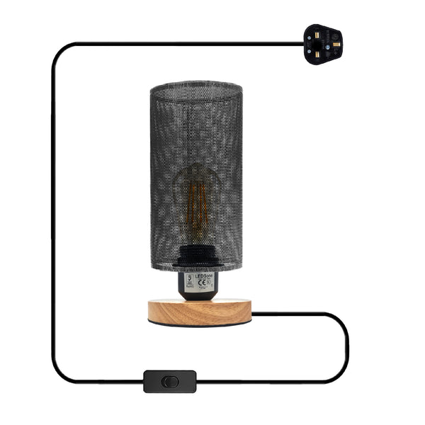 Kleine tafellampen | Nachtkastje lamp~5361 – Geborsteld zilver / Ja