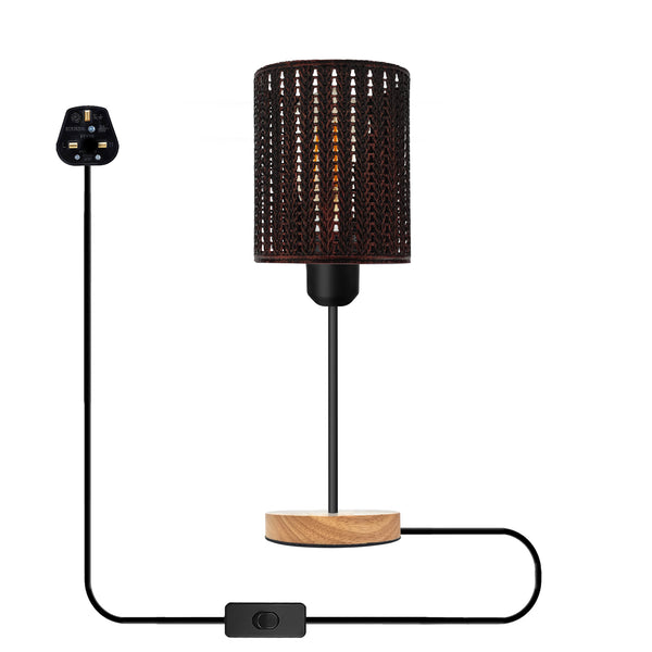LEDSone Plugin Zwarte Tafellampen voor Nachtkastjes~5421 – Rustiek Rood / Ja