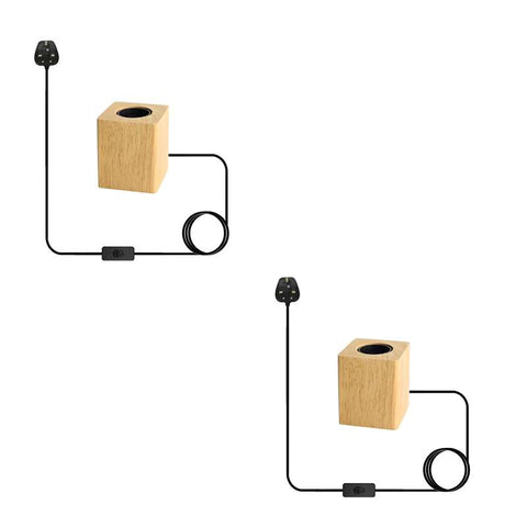 Houten voetlamp Plug-in tafellamp ~4557