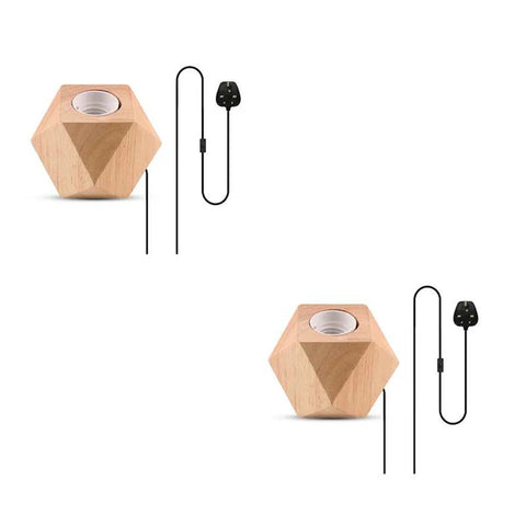 Houten voetlamp Plug-in tafellamp ~4557