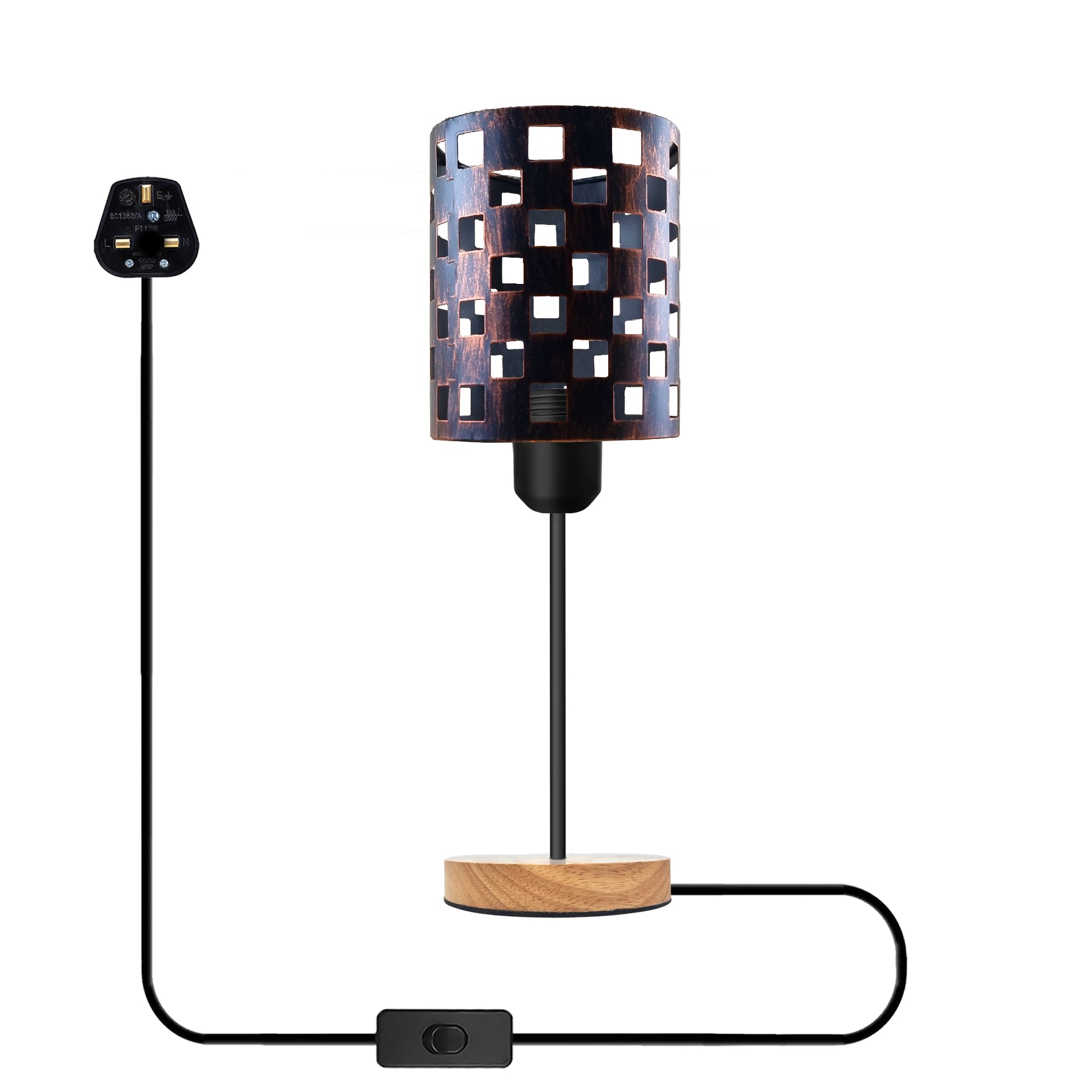 wooden base without bulb table lamp lights