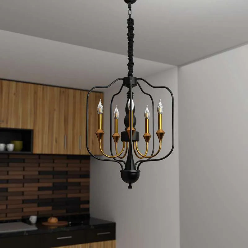 black ceiling chandelier light