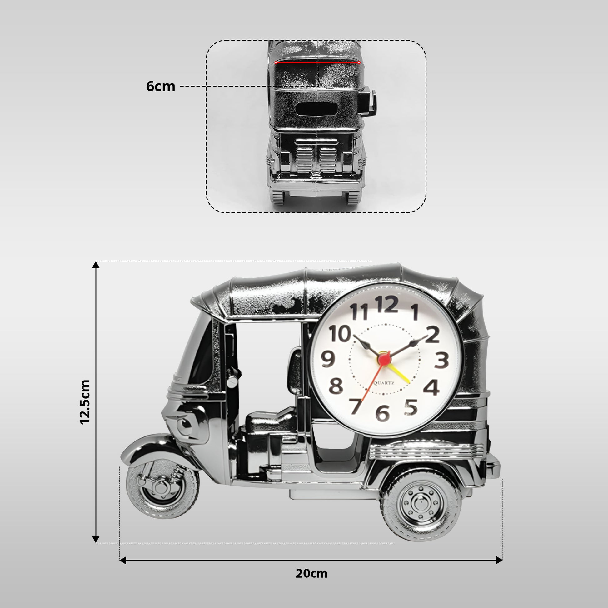 Modern Three Wheeler Clock Gift