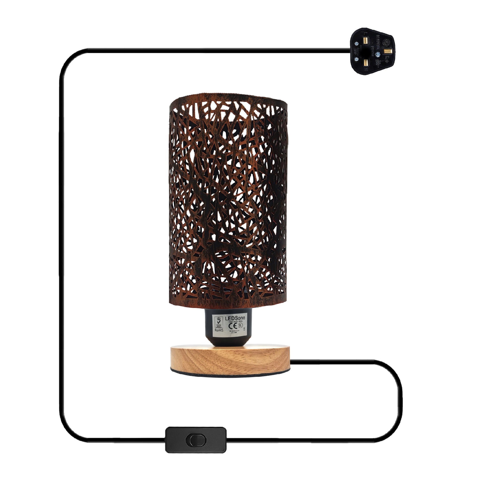 Wooden Base Table lamp light Wood base