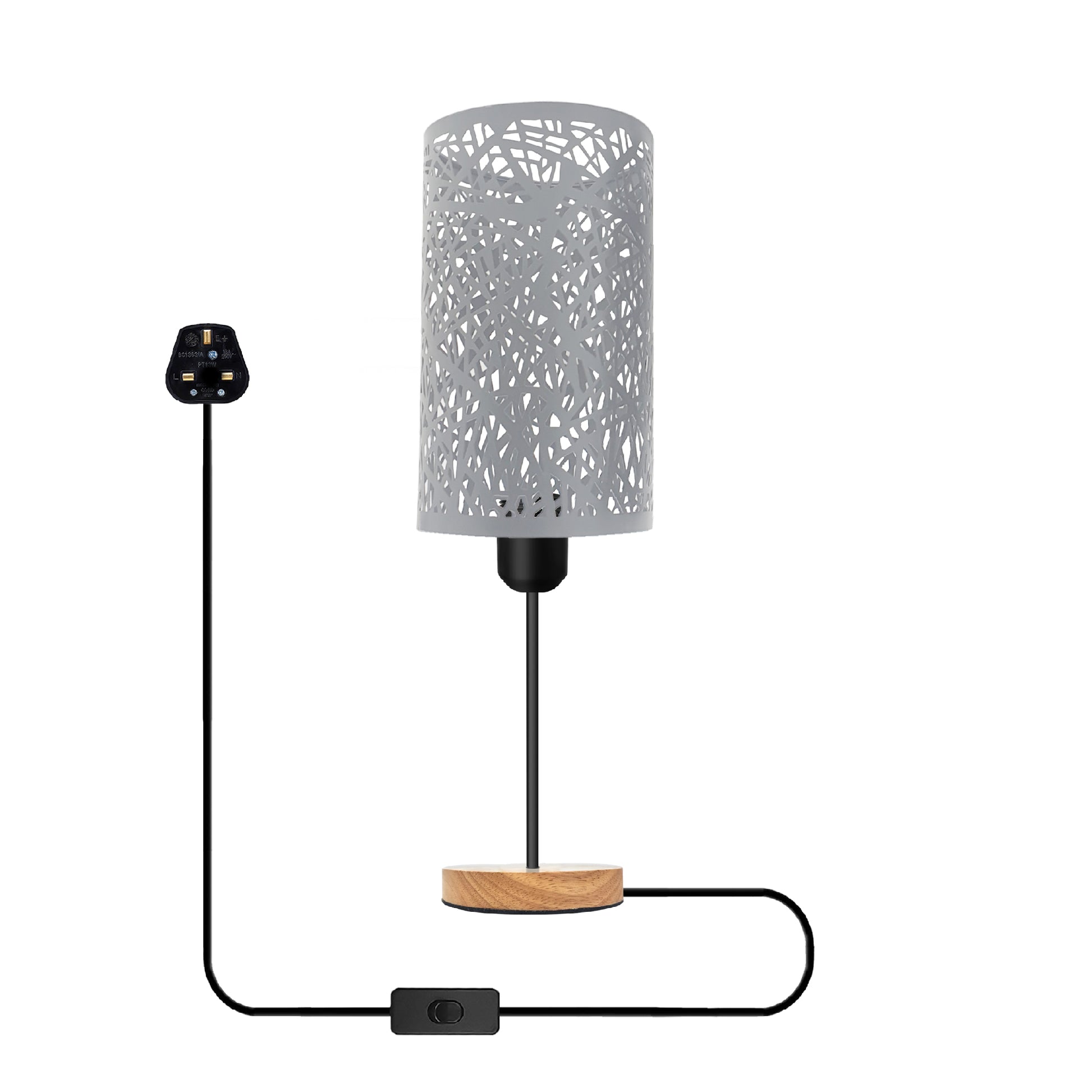 White Metal Wire Cage Table Lamp light on/Off Switch lamp