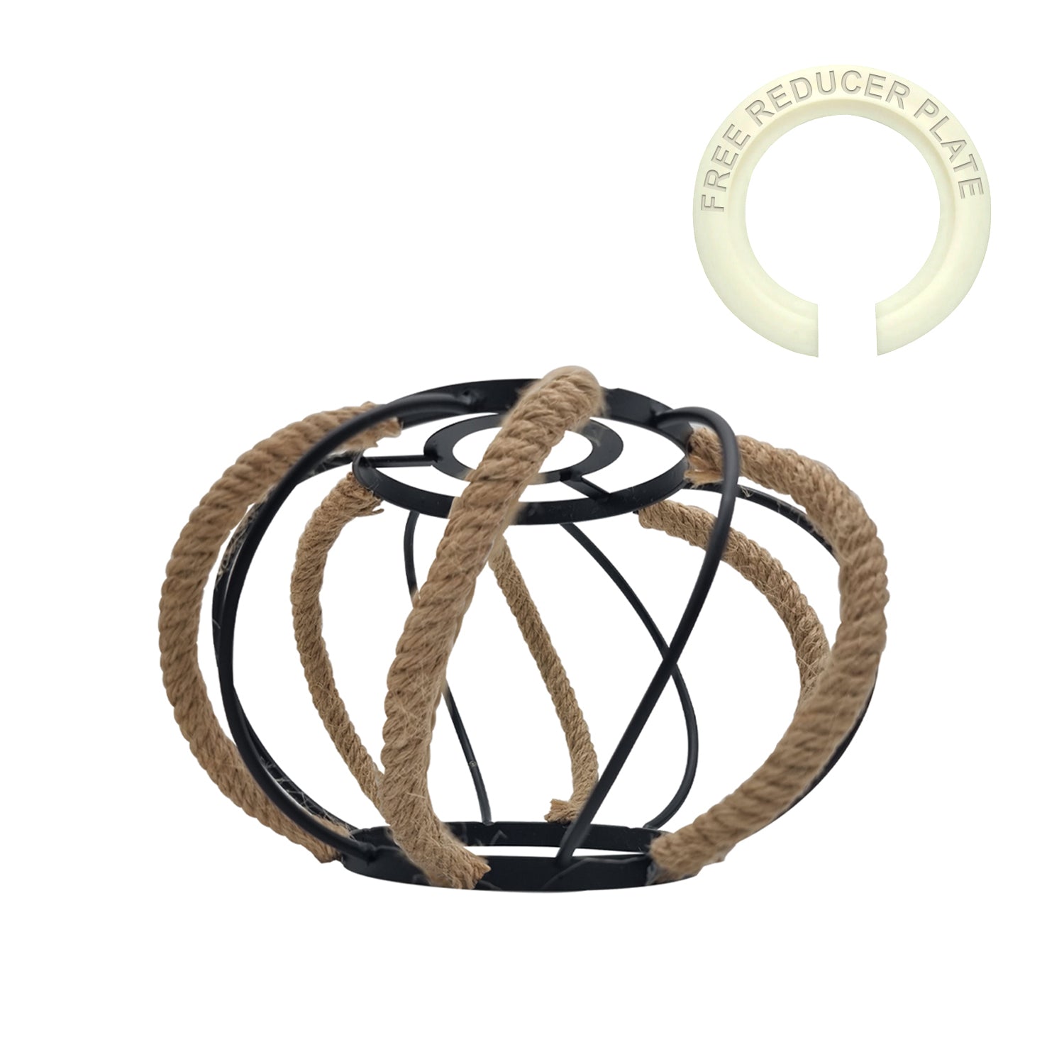 Hemp covered metal lampshade.JPG