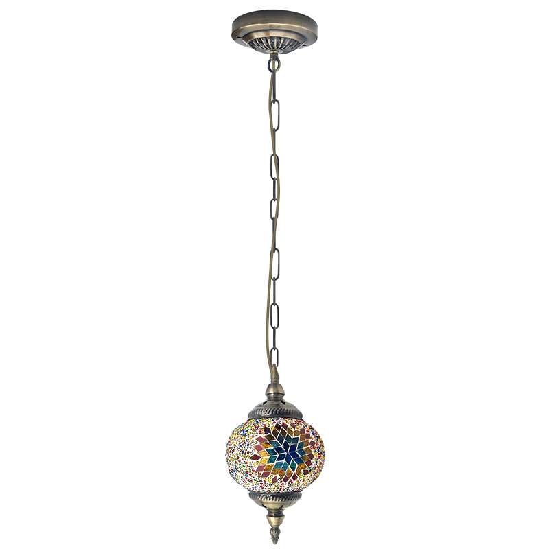 Turkish Mosaic tiles Glass Pendant Light fixture Globe shape