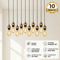 10-pack Franse gouden hanglamp, E27-lamphouder, plafondlamp, PVC-kabel ~ 4252