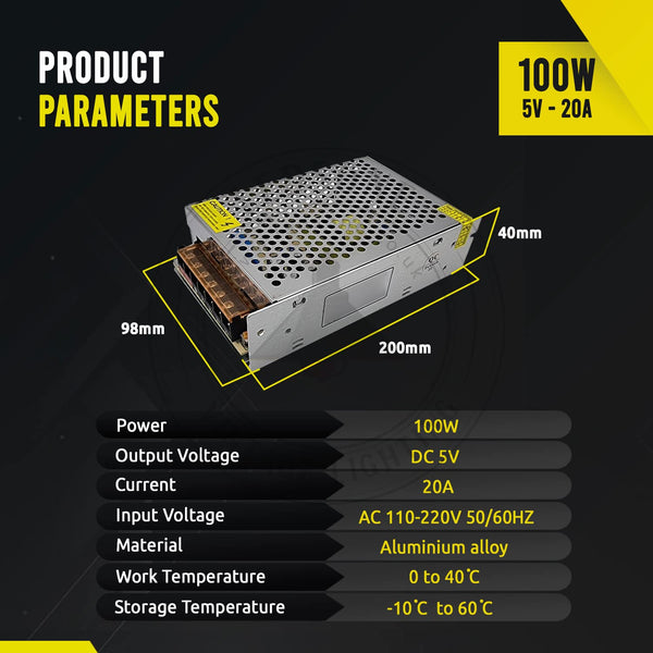 DC IP20 5V-voedingsschakelaar AC 110V/220V-schakelomvormer ~ 1409 – 100W