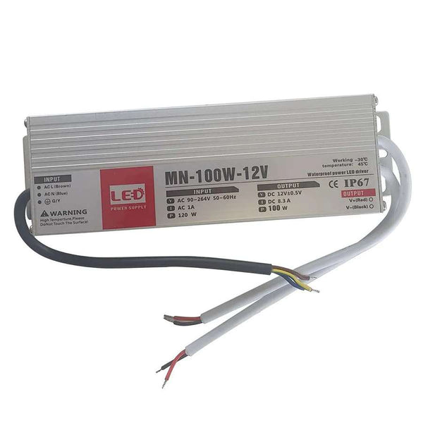 LED-driver Slanke DC 12V waterdichte IP67 60W naar 200W voeding LED-adapter ~1432 – 100W