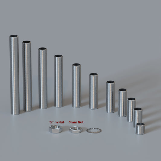 25 mm lange 5 stuks M10 schroefdraad zinklegering pijpnippel lamp reparatie onderdeel~2898