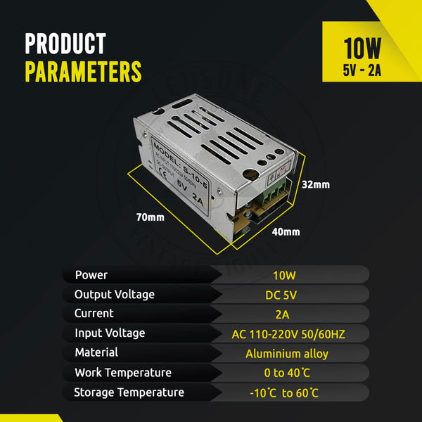 DC IP20 5V-voedingsschakelaar AC 110V/220V-schakelomvormer ~ 1409 – 10W